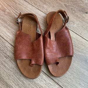 BUENO LEATHER BROWN SANDALS WITH STRAP